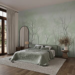 Wall murals Group of trees in fog