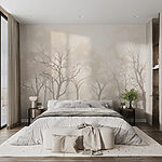 Wall murals Group of trees in fog