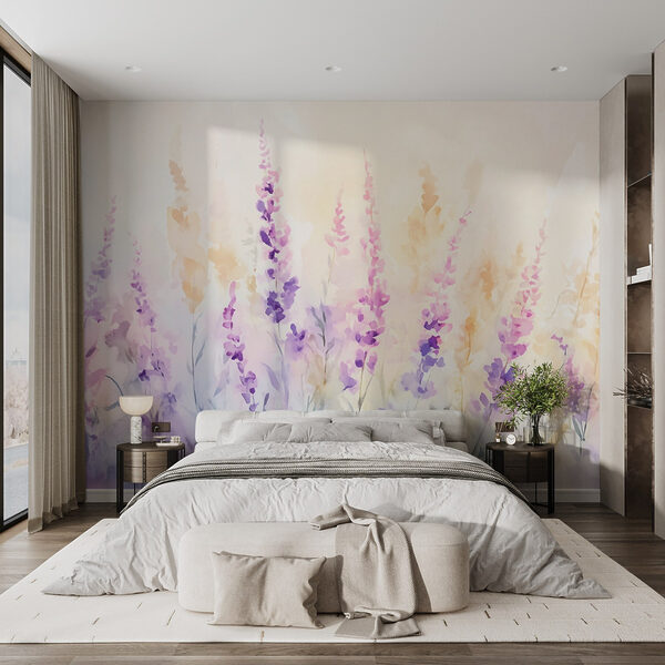 Wall mural Painting of flowers in a field Wall mural Painting of flowers in a field
