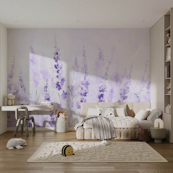 Painting of purple flowers Wall mural Painting of purple flowers