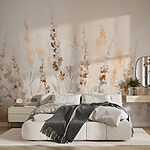 Wall murals Painting of flowers in a field