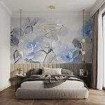 Wall murals Group of blue flowers