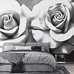 Wall murals Elegant roses in soft white tones