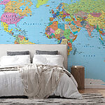 Wall murals Map of the world with different flags