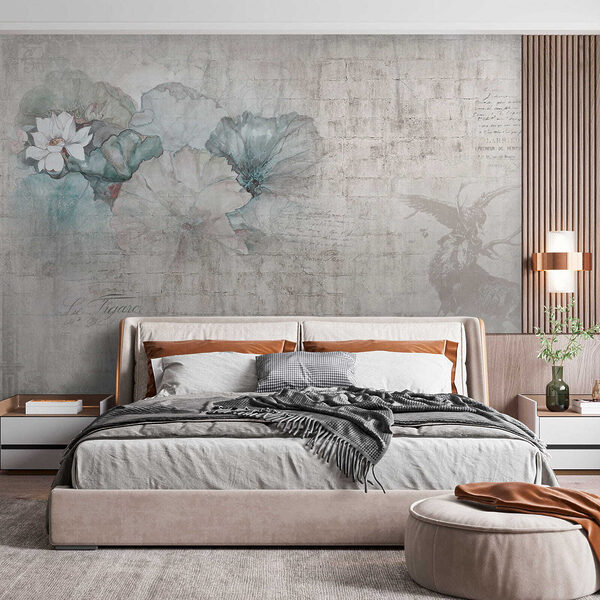 Wall mural White flower on a plant