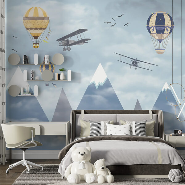 Wall mural Hot air balloon in the sky