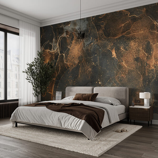 Abstract art with metallic accents Wall mural Abstract art with metallic accents