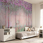Wall mural Painting of flowers and grass