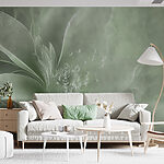 Wall mural Elegant shades of soft green petals