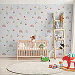 Wall mural Whimsical nature pattern with rainbows