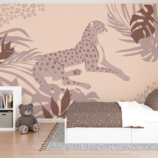 Wall mural Cheetah lying down with plants (SKU: t00237)