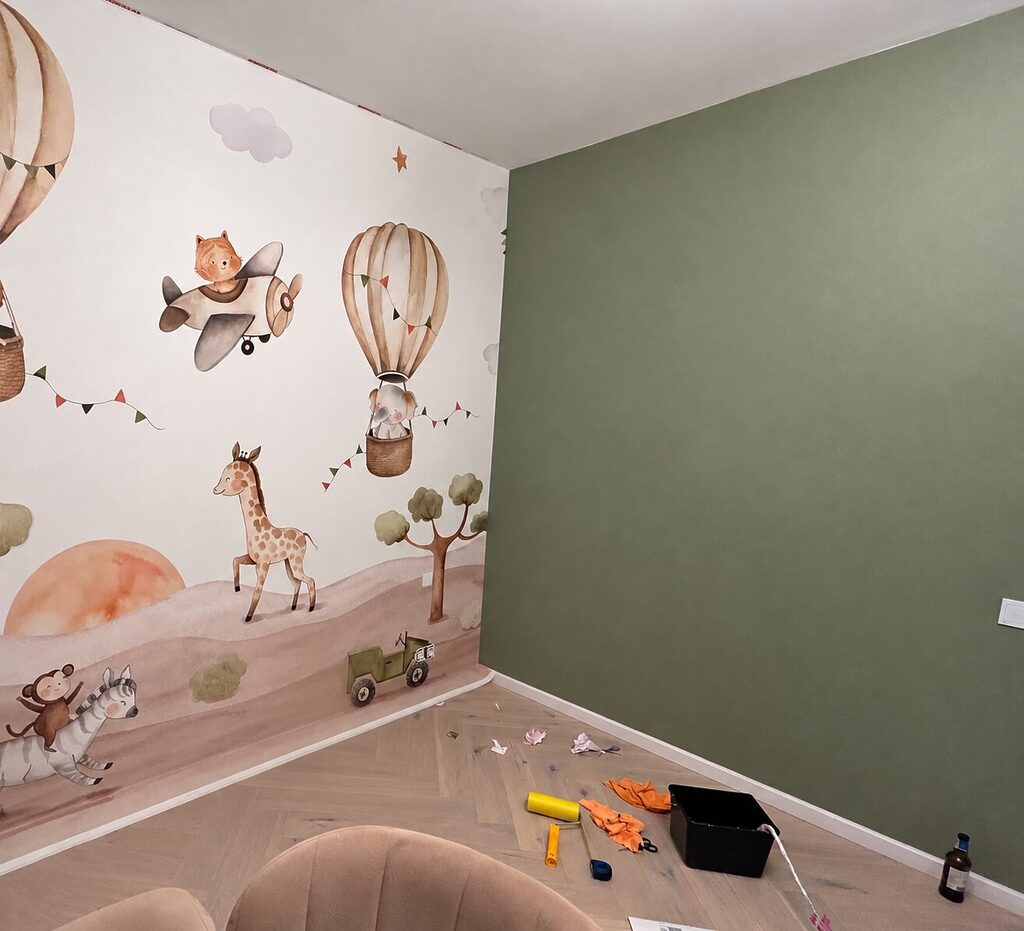 Wall mural Monkey riding a zebra