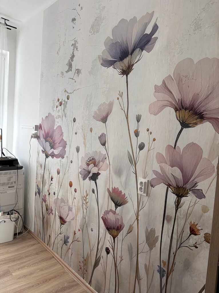 Wall mural Delicate blooms dancing in soft colors