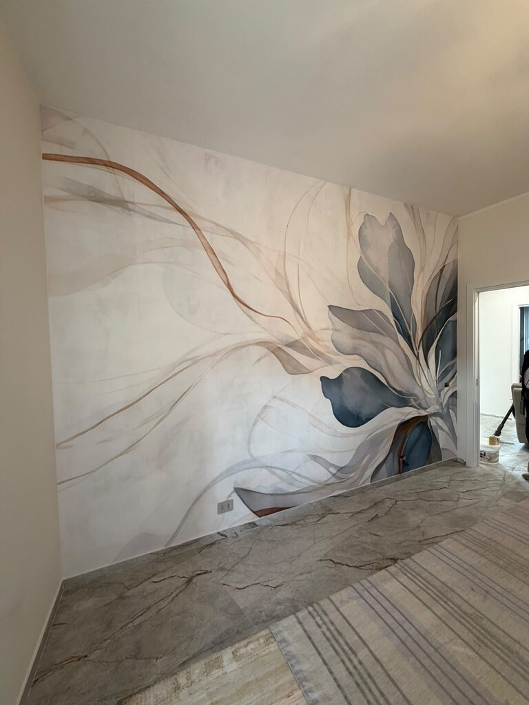 Wall mural Delicate leaves in soft hues