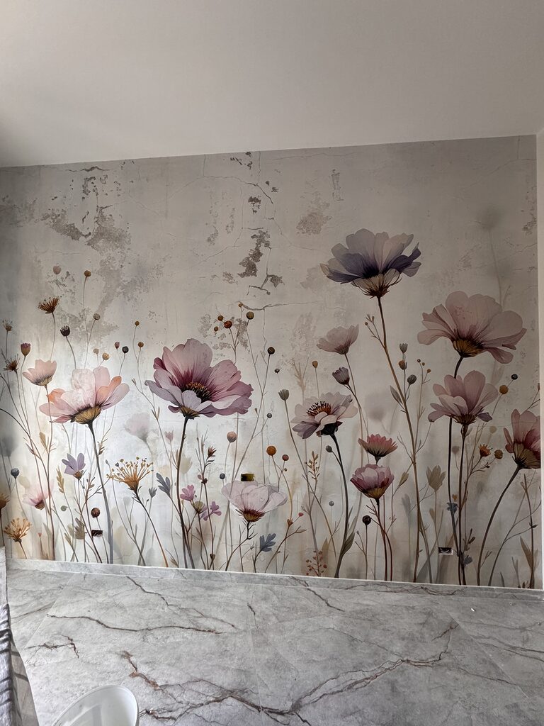 Wall mural Delicate blooms dancing in soft colors